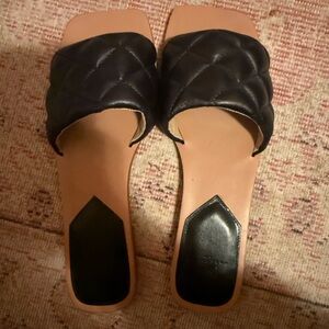 Marc Fisher Black Quilted Women's Sandals